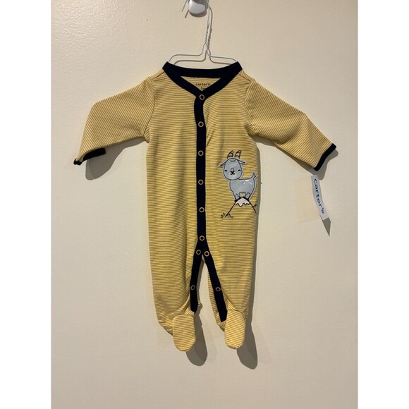 NWT Carter's Yellow Goat Sleeper - 3M - Picture 1 of 3